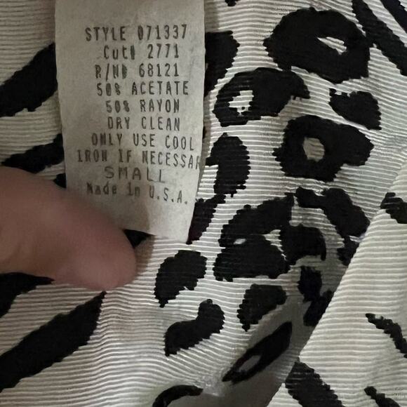 Vintage 80s 3-Piece Animal Print Suit Set Black White Zebra Leopard Small USA - Picture 8 of 16